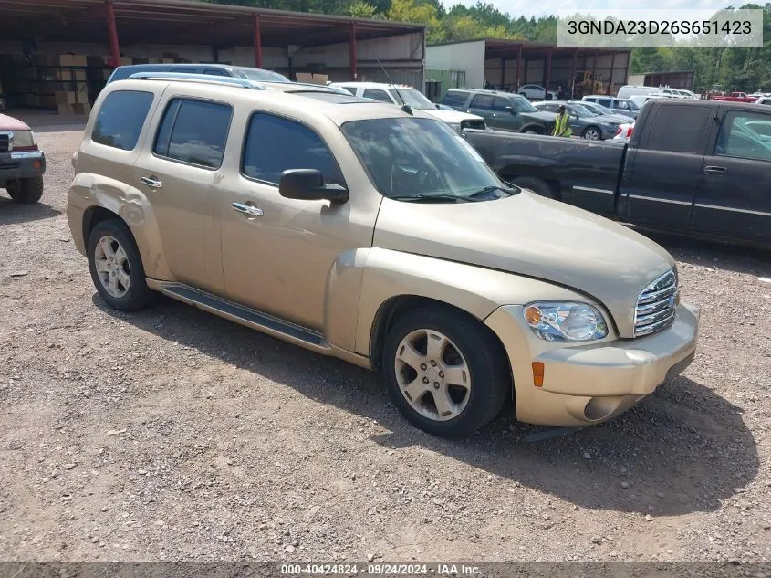 2006 Chevrolet Hhr Lt VIN: 3GNDA23D26S651423 Lot: 40424824