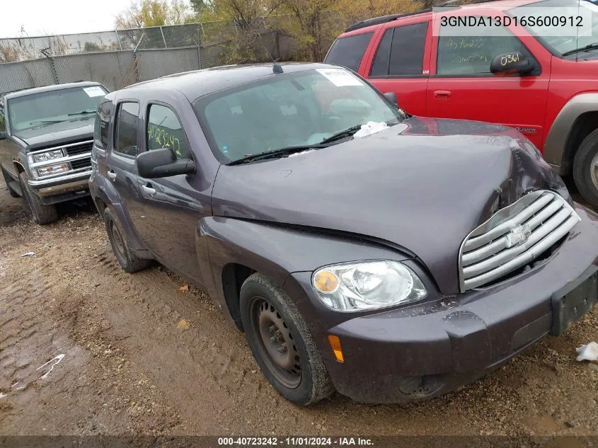 2006 Chevrolet Hhr Ls VIN: 3GNDA13D16S600912 Lot: 40723242