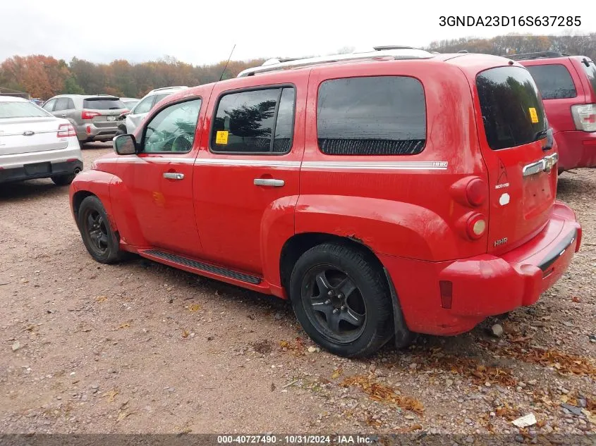 2006 Chevrolet Hhr Lt VIN: 3GNDA23D16S637285 Lot: 40727490