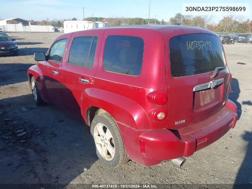 2007 Chevrolet Hhr Lt VIN: 3GNDA23P27S598699 Lot: 40737418