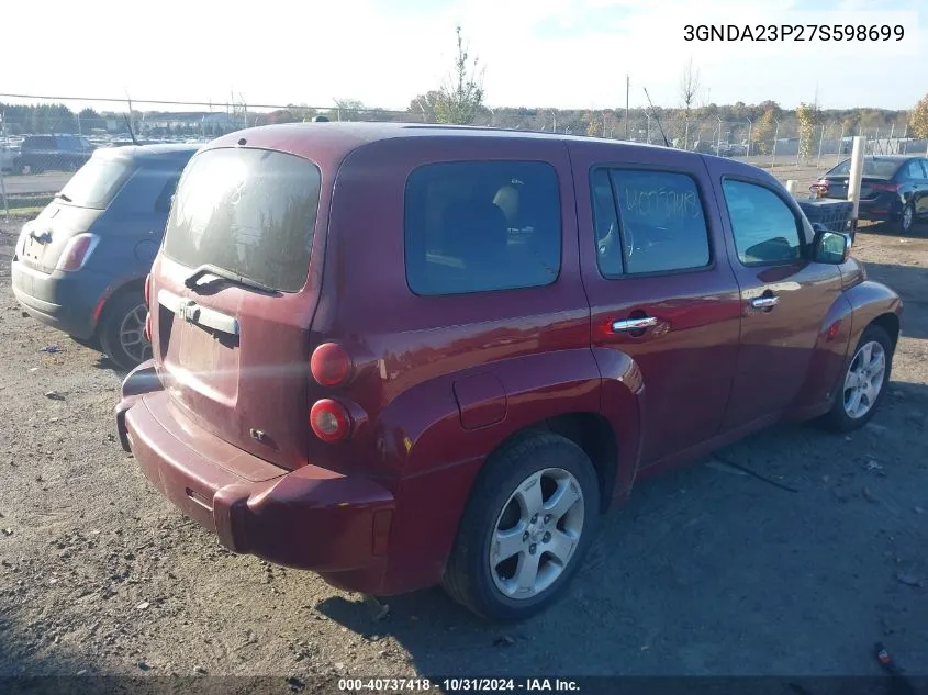 2007 Chevrolet Hhr Lt VIN: 3GNDA23P27S598699 Lot: 40737418