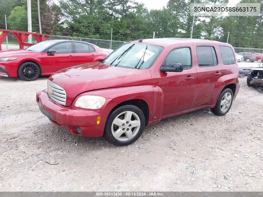 2008 Chevrolet Hhr Lt VIN: 3GNCA23D58S663175 Lot: 39313430