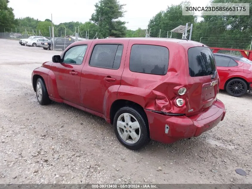 2008 Chevrolet Hhr Lt VIN: 3GNCA23D58S663175 Lot: 39313430