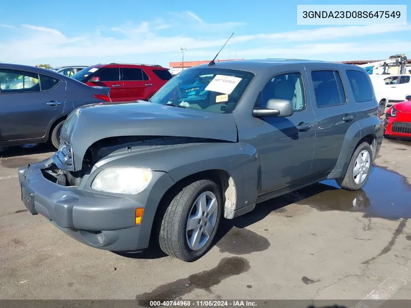 2008 Chevrolet Hhr Lt VIN: 3GNDA23D08S647549 Lot: 40744968