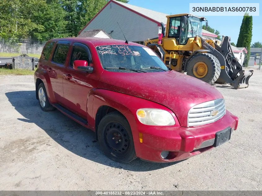 2010 Chevrolet Hhr Lt VIN: 3GNBABDB1AS600783 Lot: 40185232