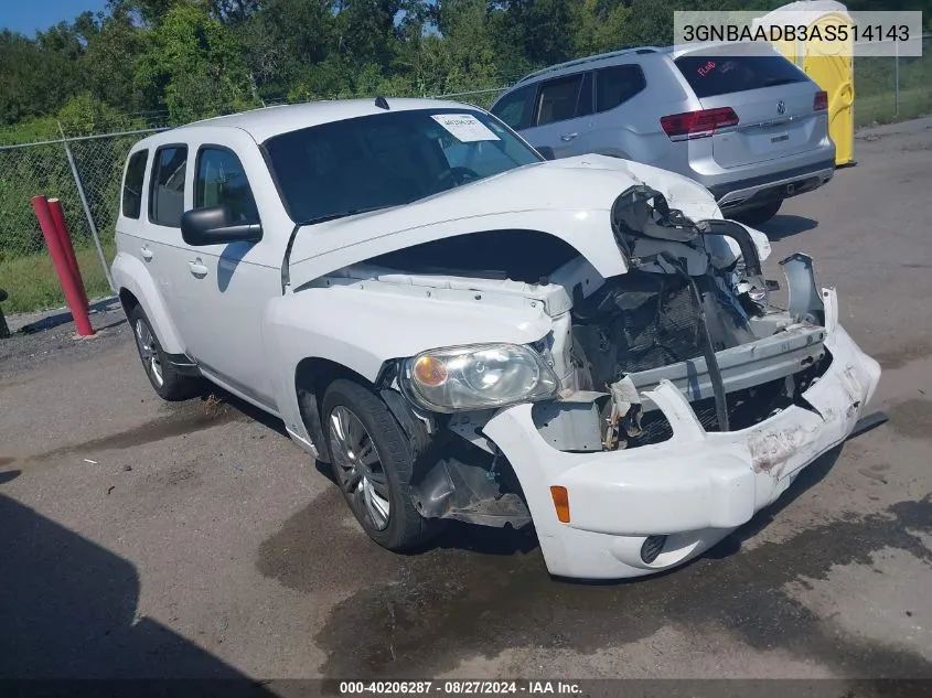 2010 Chevrolet Hhr Ls VIN: 3GNBAADB3AS514143 Lot: 40206287