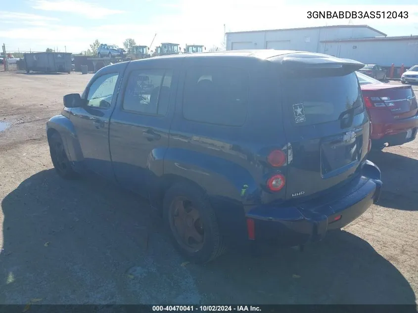 2010 Chevrolet Hhr Lt VIN: 3GNBABDB3AS512043 Lot: 40470041