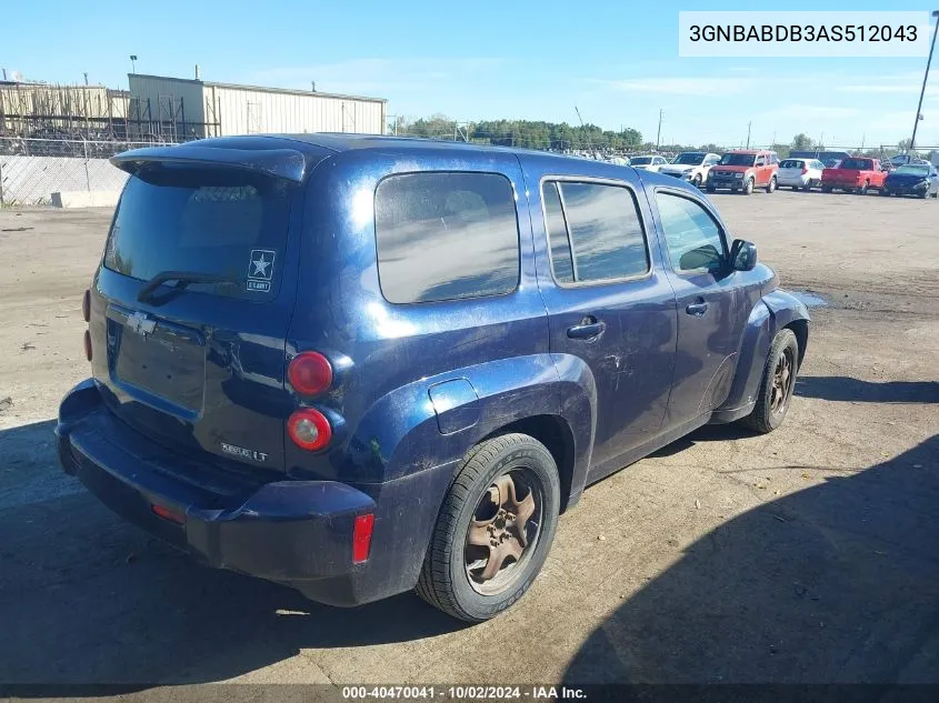 2010 Chevrolet Hhr Lt VIN: 3GNBABDB3AS512043 Lot: 40470041