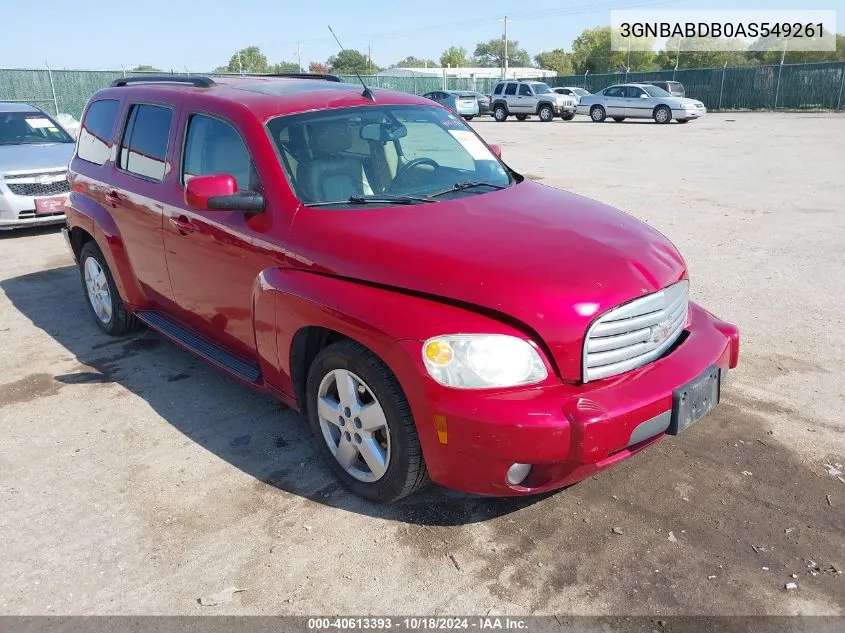 2010 Chevrolet Hhr Lt VIN: 3GNBABDB0AS549261 Lot: 40613393