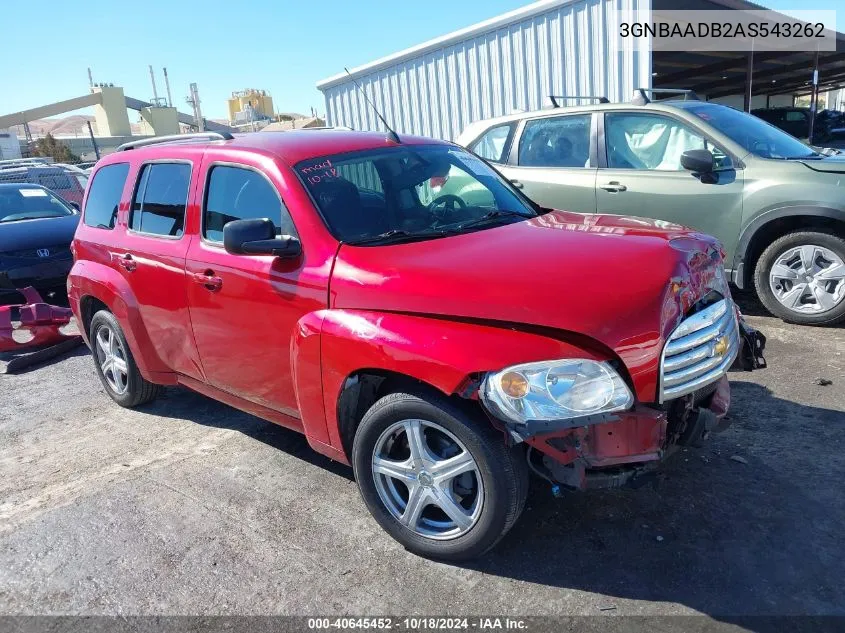 2010 Chevrolet Hhr Ls VIN: 3GNBAADB2AS543262 Lot: 40645452