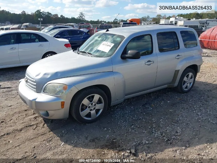 2010 Chevrolet Hhr Ls VIN: 3GNBAADB6AS526433 Lot: 40724890