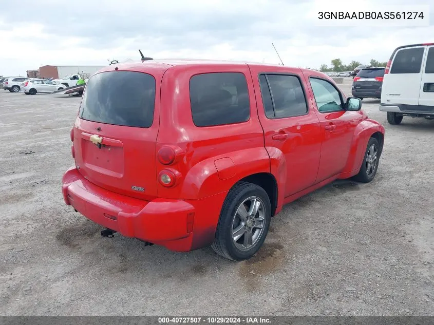 2010 Chevrolet Hhr Ls VIN: 3GNBAADB0AS561274 Lot: 40727507