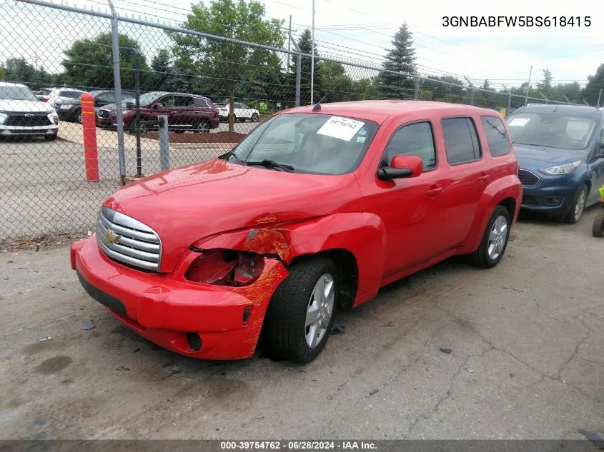 2011 Chevrolet Hhr Lt VIN: 3GNBABFW5BS618415 Lot: 39754762