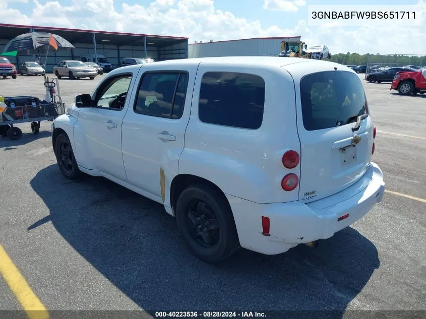 2011 Chevrolet Hhr Lt VIN: 3GNBABFW9BS651711 Lot: 40223536