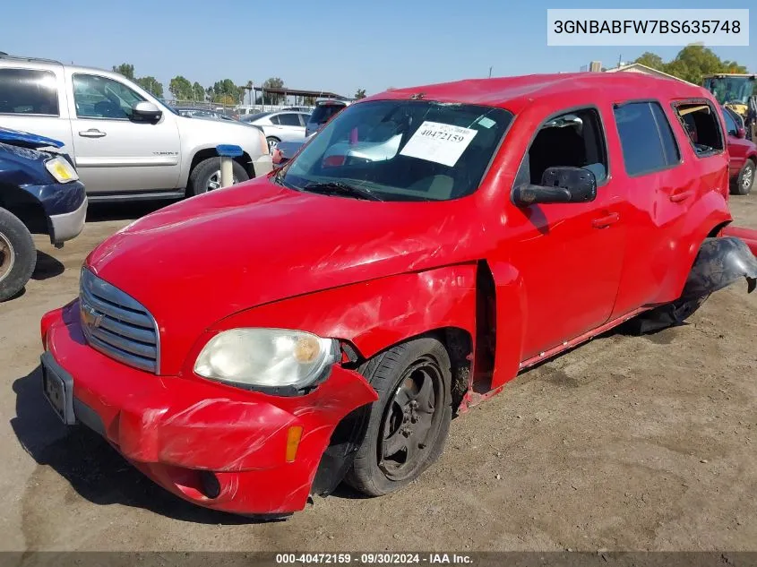 2011 Chevrolet Hhr Lt VIN: 3GNBABFW7BS635748 Lot: 40472159