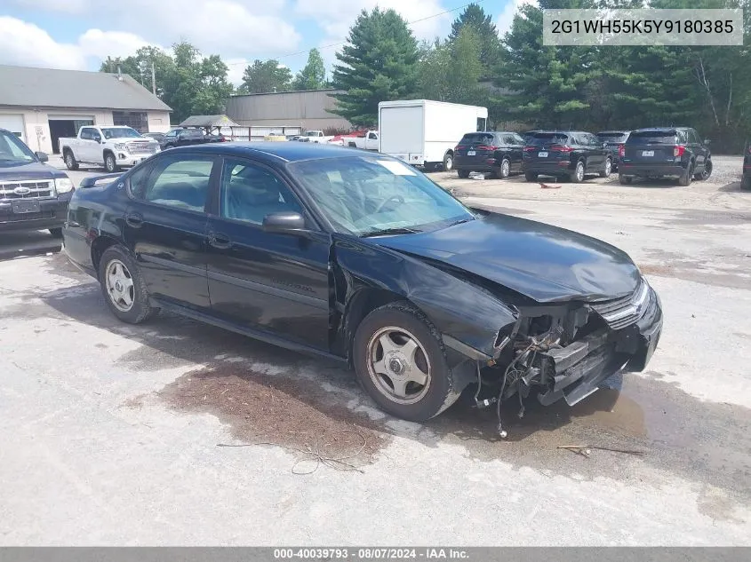 2000 Chevrolet Impala Ls VIN: 2G1WH55K5Y9180385 Lot: 40039793