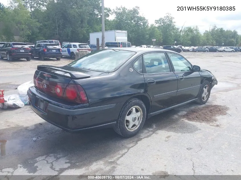 2000 Chevrolet Impala Ls VIN: 2G1WH55K5Y9180385 Lot: 40039793