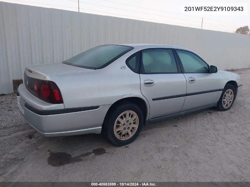 2000 Chevrolet Impala VIN: 2G1WF52E2Y9109343 Lot: 40583599