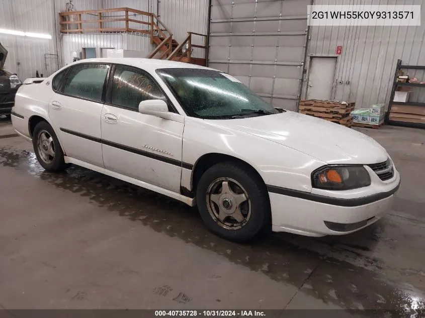 2000 Chevrolet Impala Ls VIN: 2G1WH55K0Y9313571 Lot: 40735728