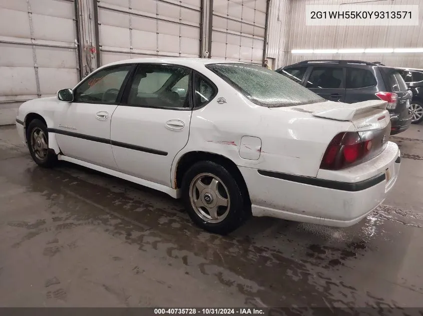 2000 Chevrolet Impala Ls VIN: 2G1WH55K0Y9313571 Lot: 40735728