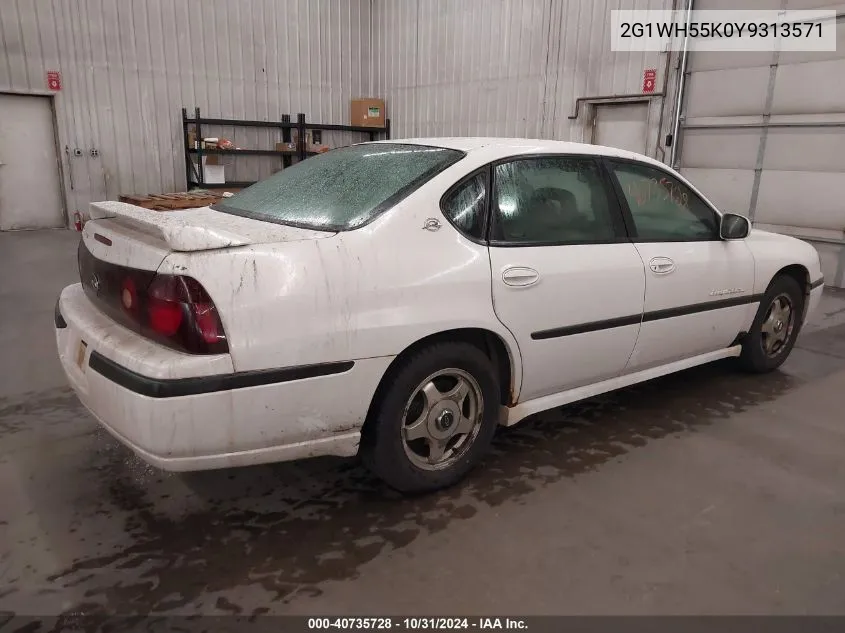 2000 Chevrolet Impala Ls VIN: 2G1WH55K0Y9313571 Lot: 40735728