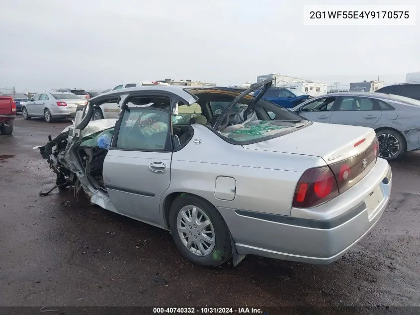 2000 Chevrolet Impala VIN: 2G1WF55E4Y9170575 Lot: 40740332