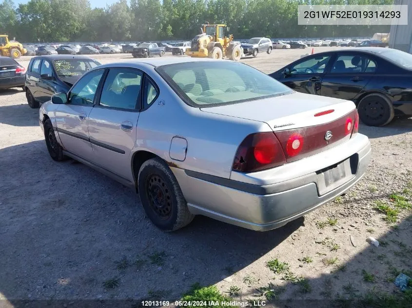 2001 Chevrolet Impala VIN: 2G1WF52E019314293 Lot: 12013169