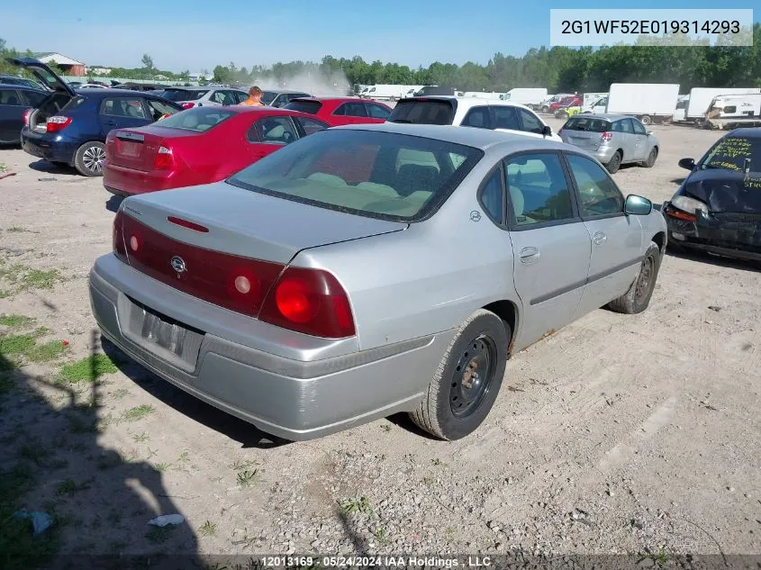 2001 Chevrolet Impala VIN: 2G1WF52E019314293 Lot: 12013169