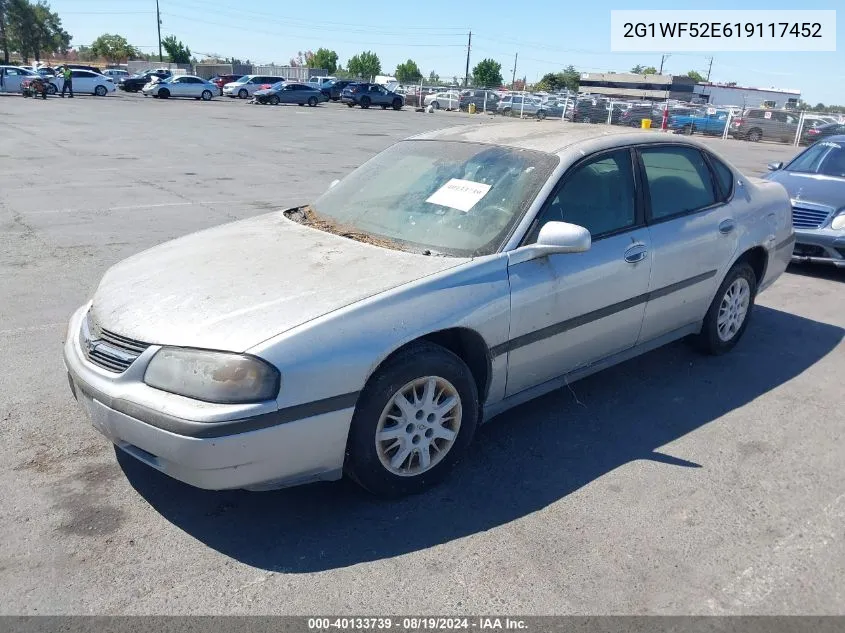 2001 Chevrolet Impala VIN: 2G1WF52E619117452 Lot: 40133739