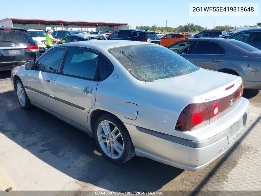 2001 Chevrolet Impala VIN: 2G1WF55E419318648 Lot: 40597961