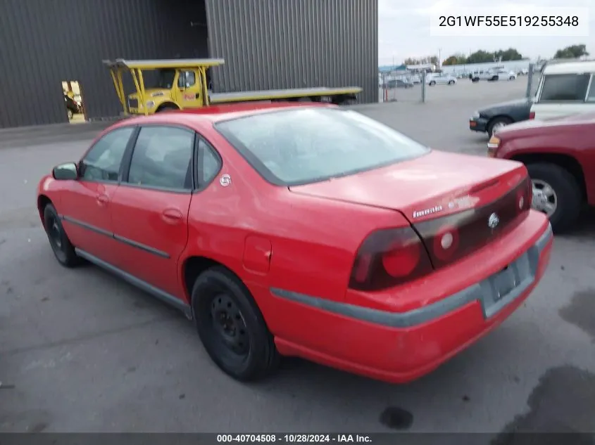 2001 Chevrolet Impala VIN: 2G1WF55E519255348 Lot: 40704508