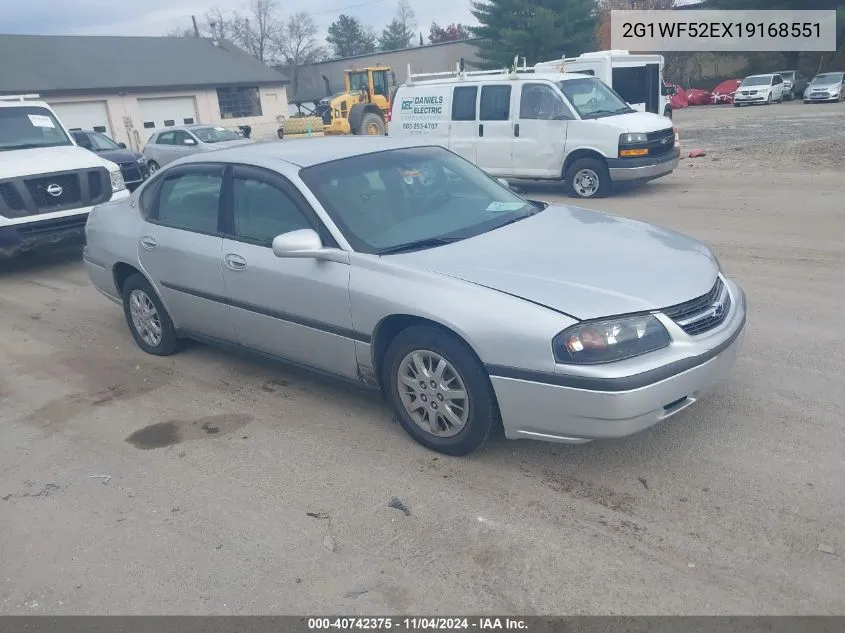 2001 Chevrolet Impala VIN: 2G1WF52EX19168551 Lot: 40742375