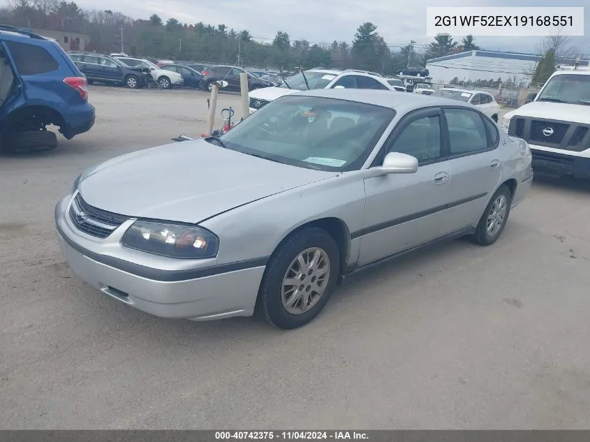 2001 Chevrolet Impala VIN: 2G1WF52EX19168551 Lot: 40742375