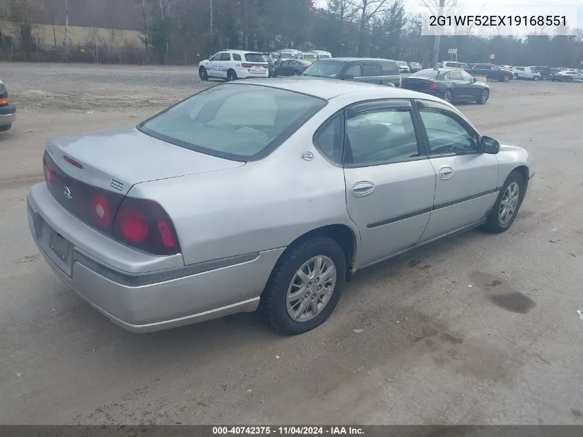 2001 Chevrolet Impala VIN: 2G1WF52EX19168551 Lot: 40742375