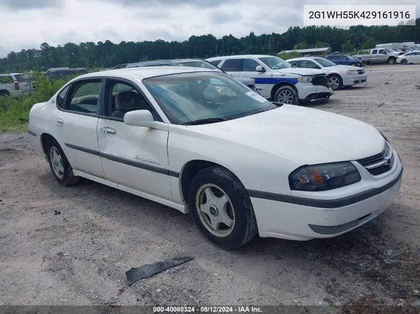 2002 Chevrolet Impala Ls VIN: 2G1WH55K429161916 Lot: 40080324