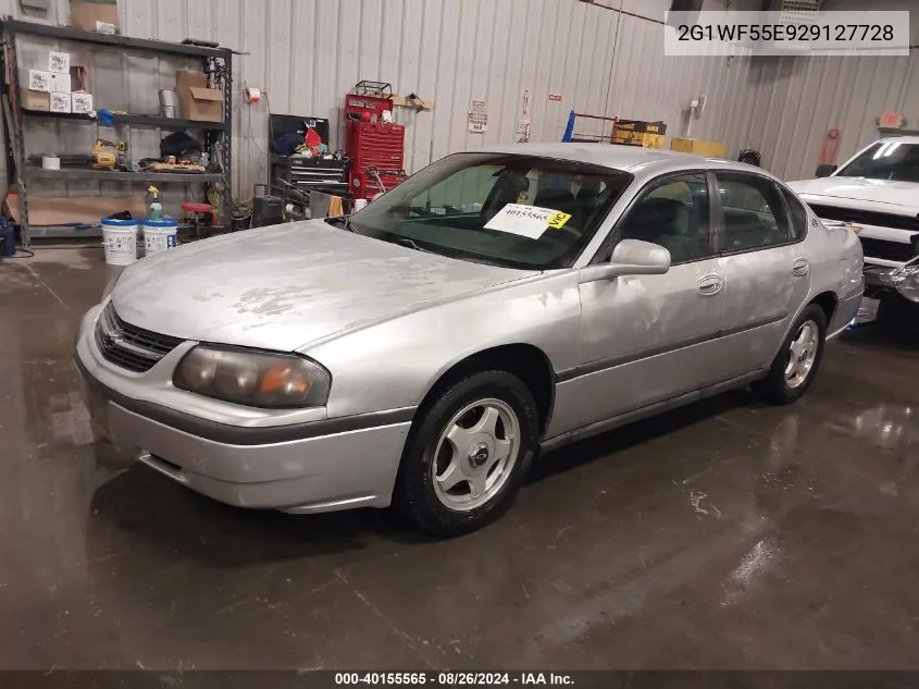 2002 Chevrolet Impala VIN: 2G1WF55E929127728 Lot: 40155565