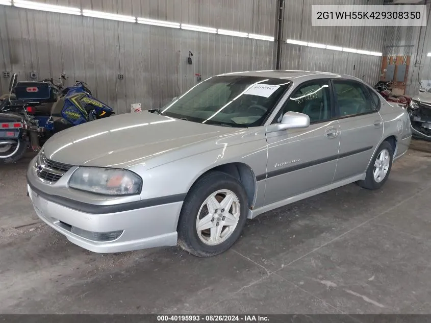 2G1WH55K429308350 2002 Chevrolet Impala Ls