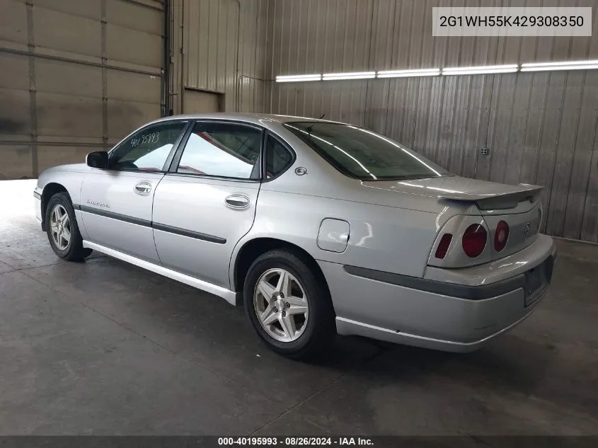 2002 Chevrolet Impala Ls VIN: 2G1WH55K429308350 Lot: 40195993