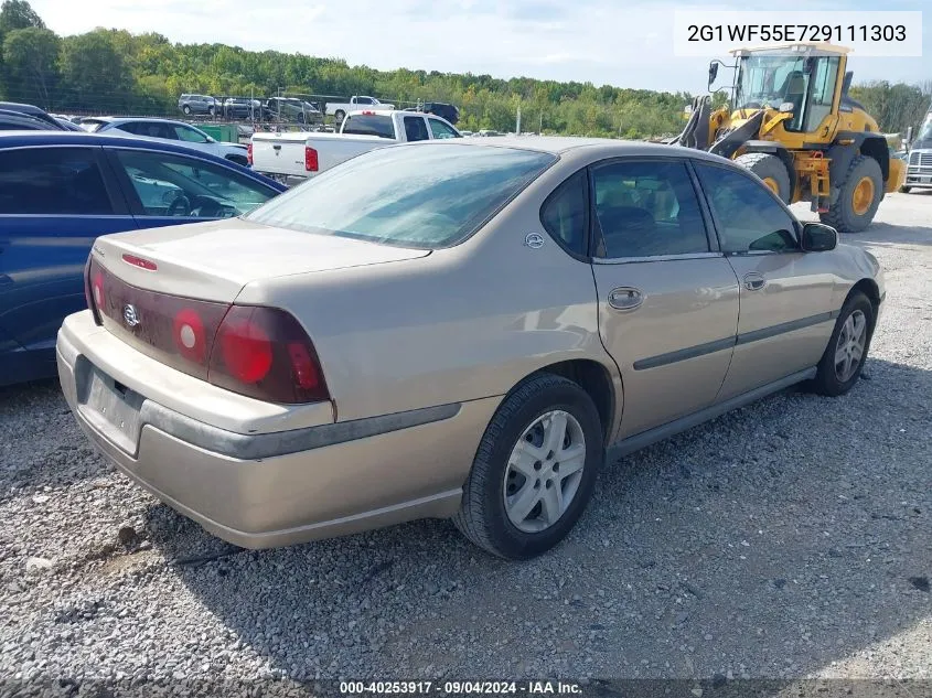 2002 Chevrolet Impala VIN: 2G1WF55E729111303 Lot: 40253917