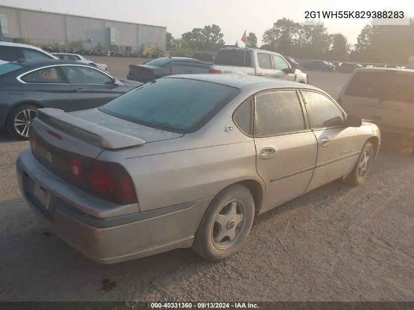 2G1WH55K829388283 2002 Chevrolet Impala Ls