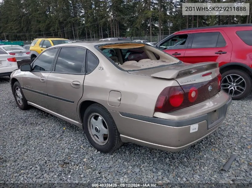 2002 Chevrolet Impala Ls VIN: 2G1WH55K229211888 Lot: 40335425