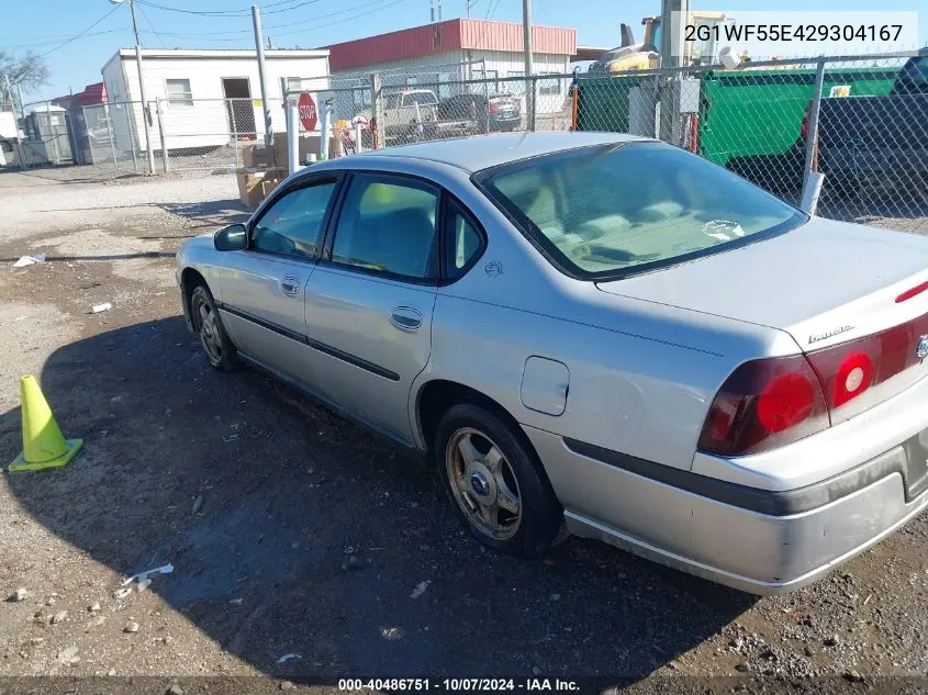 2002 Chevrolet Impala VIN: 2G1WF55E429304167 Lot: 40486751