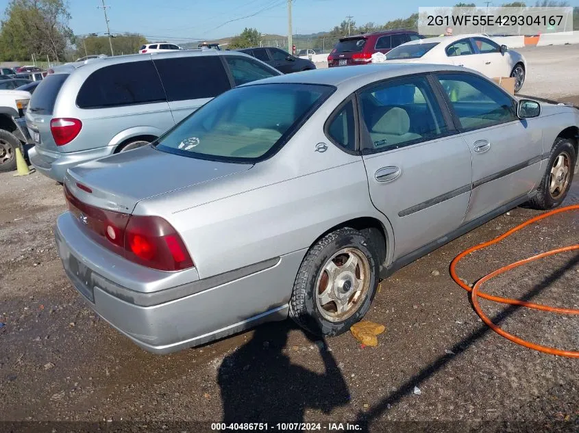 2002 Chevrolet Impala VIN: 2G1WF55E429304167 Lot: 40486751