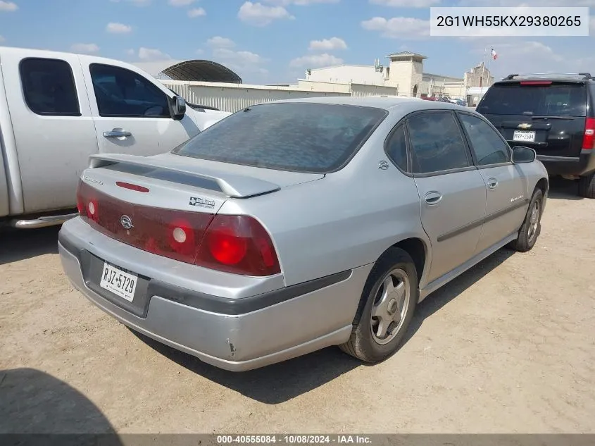 2002 Chevrolet Impala Ls VIN: 2G1WH55KX29380265 Lot: 40555084