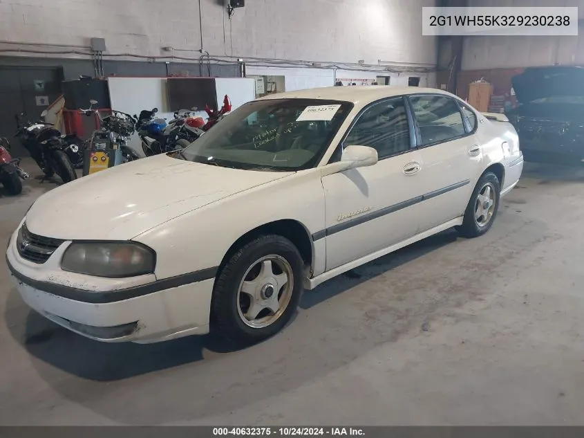 2002 Chevrolet Impala Ls VIN: 2G1WH55K329230238 Lot: 40632375