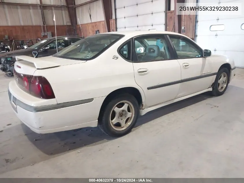 2002 Chevrolet Impala Ls VIN: 2G1WH55K329230238 Lot: 40632375