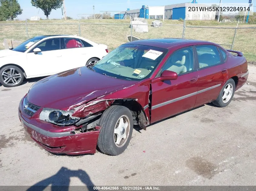 2G1WH55K129284914 2002 Chevrolet Impala Ls