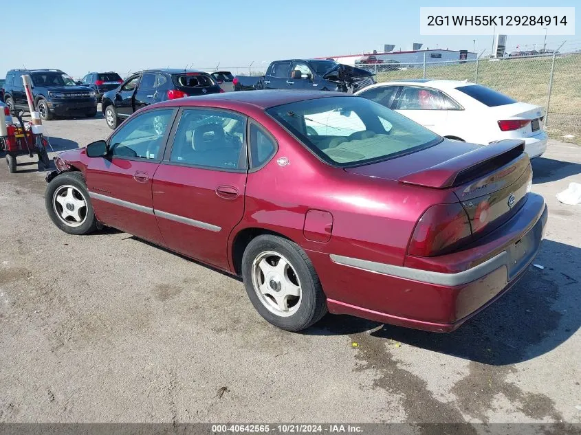 2002 Chevrolet Impala Ls VIN: 2G1WH55K129284914 Lot: 40642565