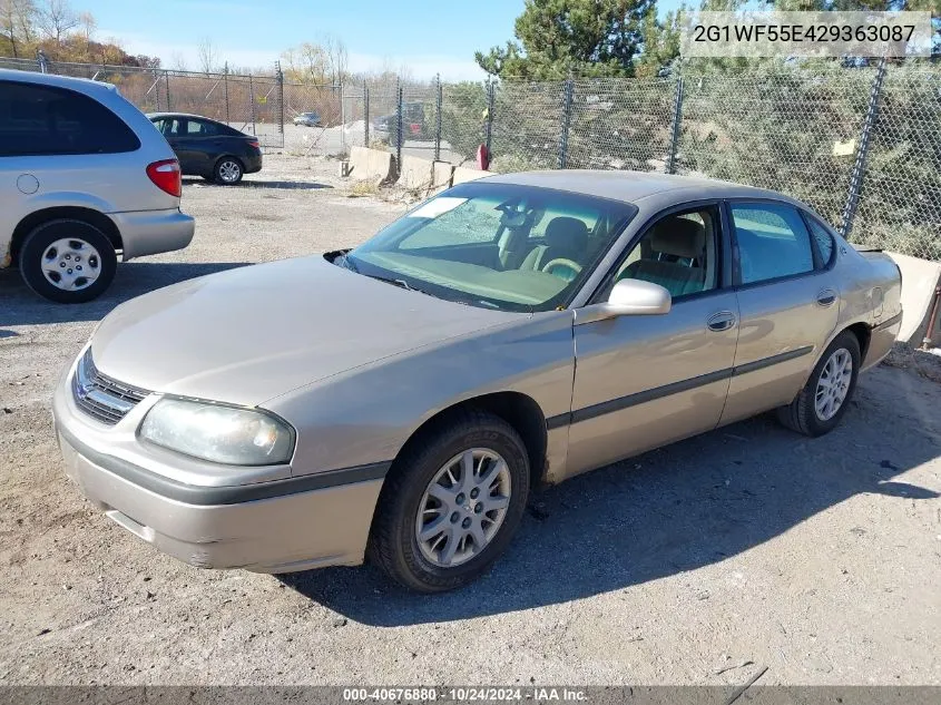 2002 Chevrolet Impala VIN: 2G1WF55E429363087 Lot: 40676880