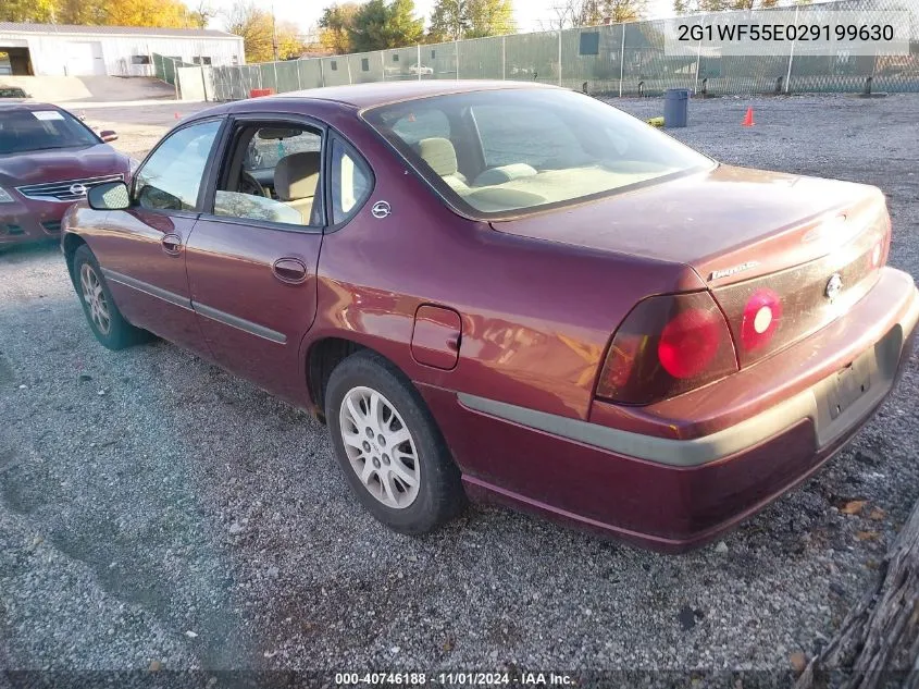 2002 Chevrolet Impala VIN: 2G1WF55E029199630 Lot: 40746188